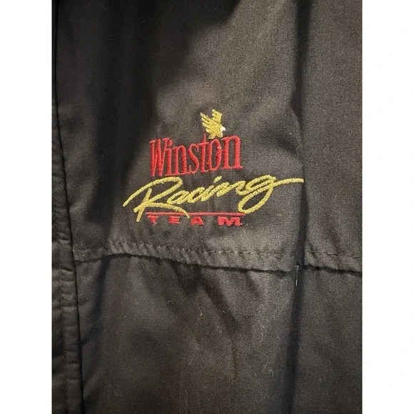Vintage Winston Racing Team Jacket XL Black Red Swingster USA Bomber NASCAR - Picture 3 of 6